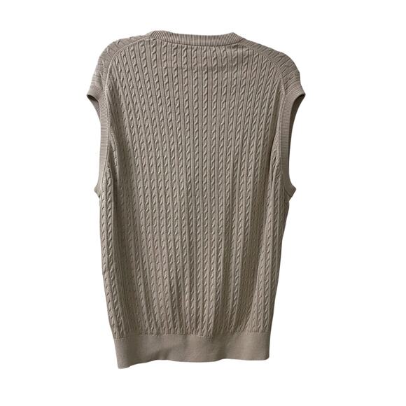 Monterey Club Silk Cotton Sweater Vest Mens XL Beige Button Up Eclectic Grandpa - Picture 5 of 5